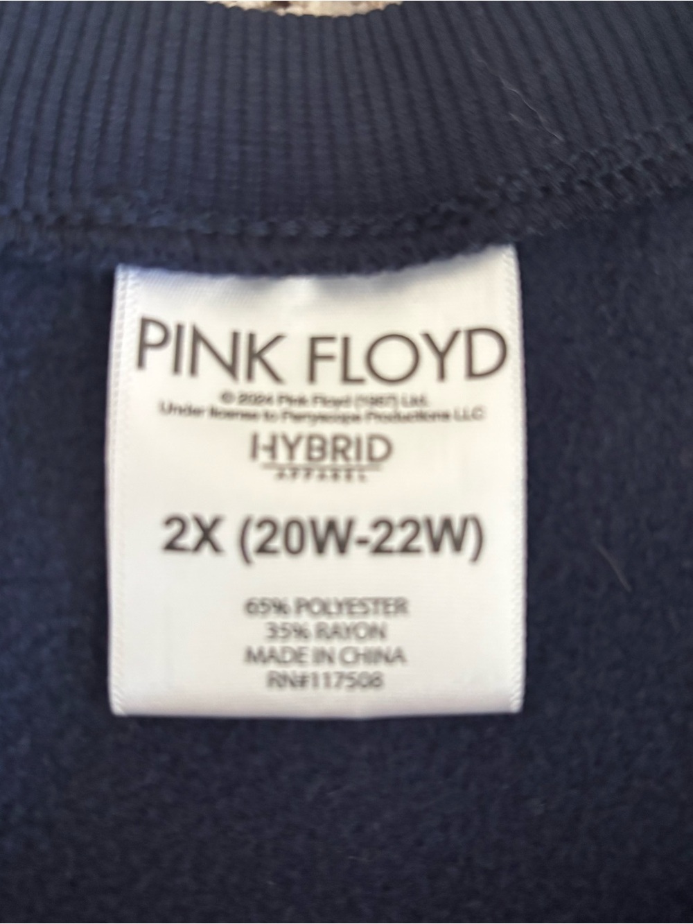 Pink Floyd Navy Crewneck with Prism Rainbow Logo - Picture 2 of 3